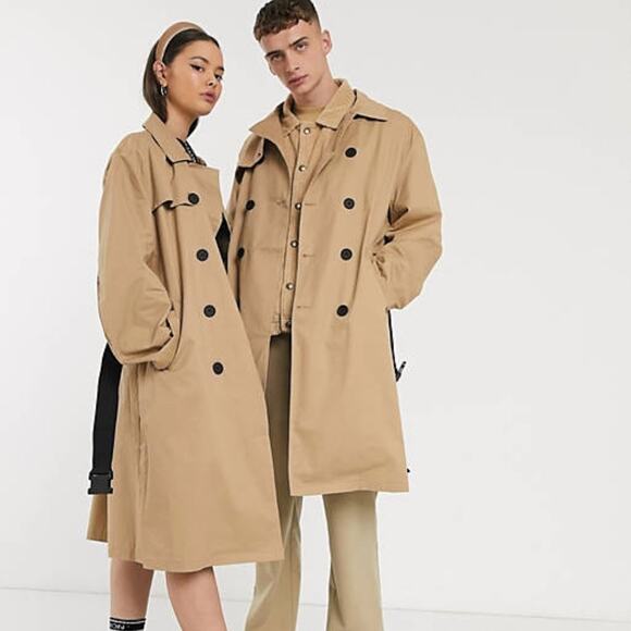 ASOS COLLUSION Unisex Belted Trench Coat 2XL - Picture 4 of 5